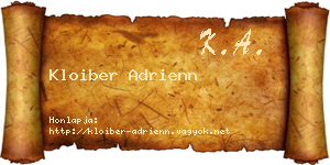 Kloiber Adrienn névjegykártya